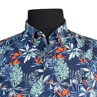 Casa Moda Pure Cotton Birds of Paradise Pattern Fashion Shirt