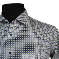 Casa Moda Pure Cotton Geometric Square Pattern Fashion Shirt