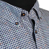 Casa Moda Pure Cotton Modern Art Box Pattern Buttondown Collar