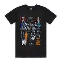 Retro Pure Cotton Robots Print Fashion Tee