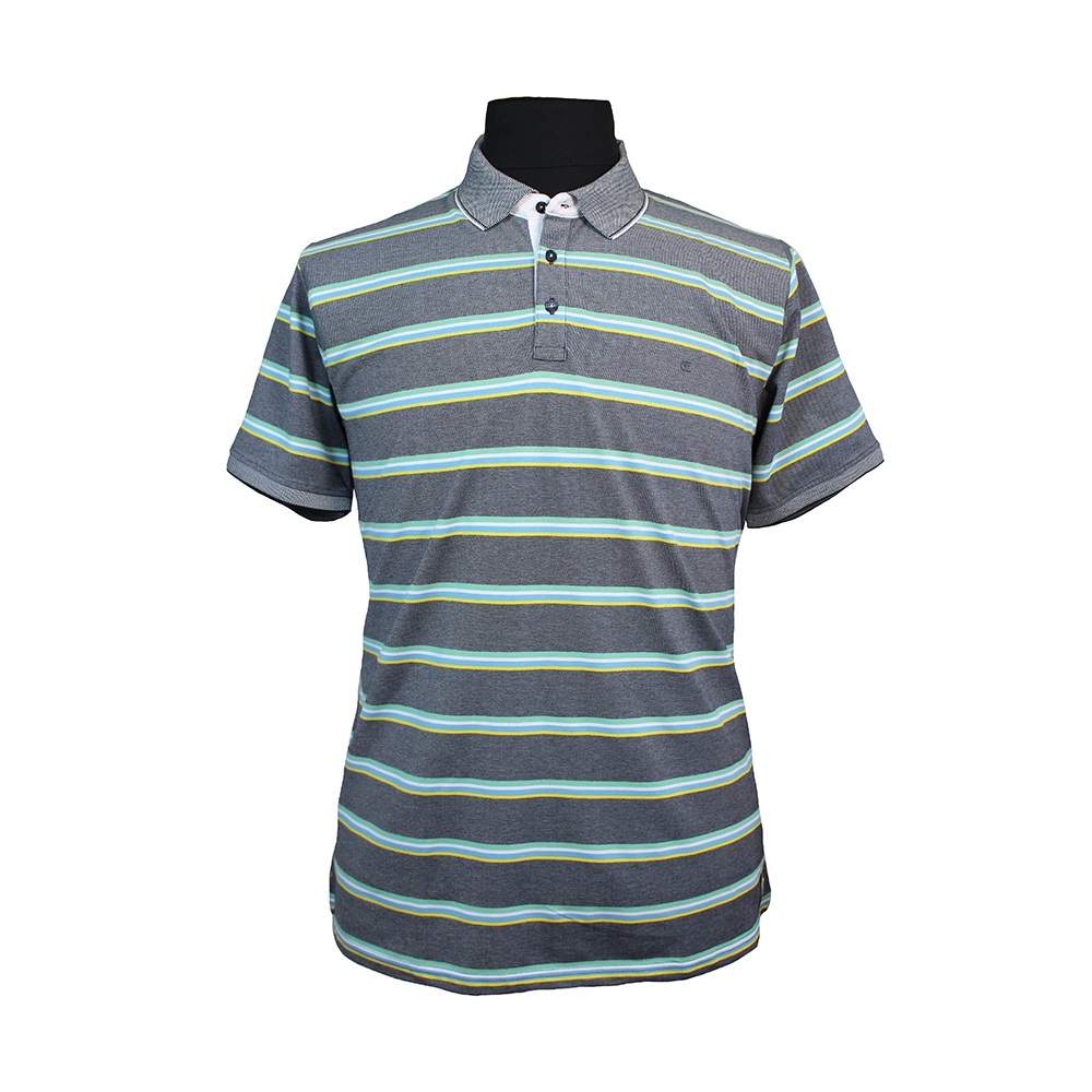 Casa Moda Cotton Mix Multi Horizontal Stripe Fashion Polo