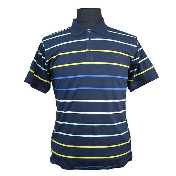 Casa Moda Stretch Cotton Multi Colour Horizontal Stripe Polo-shop-by-brands-Beggs Big Mens Clothing - Big Men's fashionable clothing and shoes