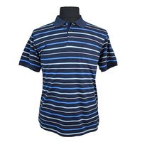 Casa Moda Cotton Mix Pique Weave Multi Stripe Fashion Polo