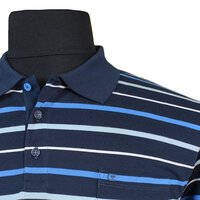 Casa Moda Cotton Mix Pique Weave Multi Stripe Fashion Polo