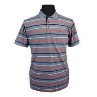 Casa Moda Cotton Mix Pique Weave Multi Stripe Fashion Polo