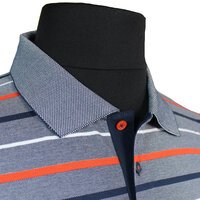 Casa Moda Cotton Mix Pique Weave Multi Stripe Fashion Polo