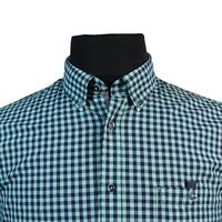 Casa Moda Pure Cotton Classic Gingham Check Buttondown Collar