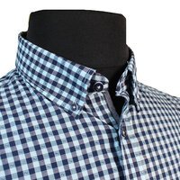 Casa Moda Pure Cotton Classic Gingham Check Buttondown Collar