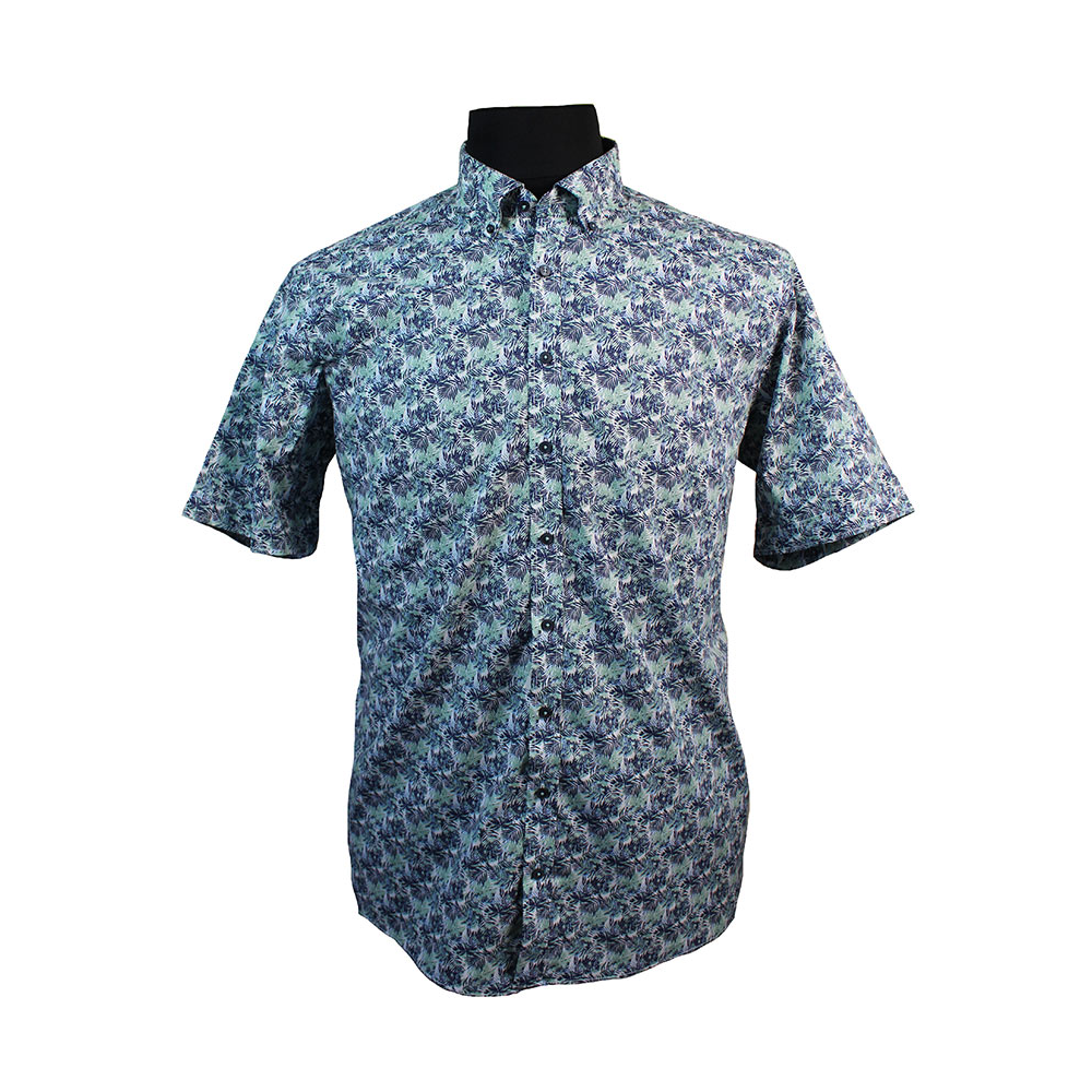 Casa Moda Pure Cotton Fern Pattern Buttondown Collar Fashion Shirt