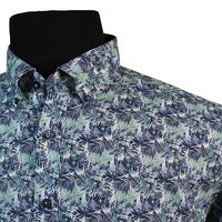 Casa Moda Pure Cotton Fern Pattern Buttondown Collar Fashion Shirt