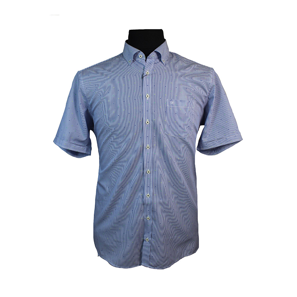 Casa Moda Pure Cotton Vertical Stripe Dot Pattern Fashion Shirt