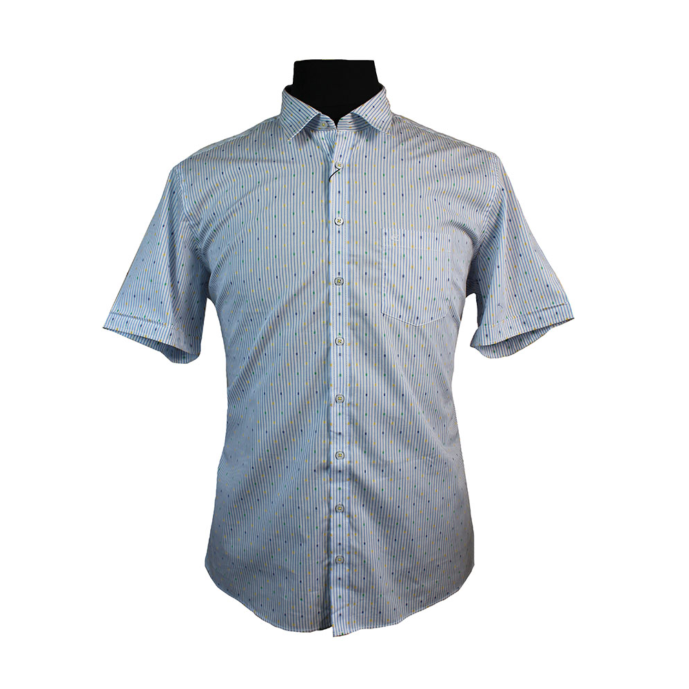Casa Moda Pure Cotton Vertical Stripe Box Pattern Fashion Shirt