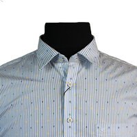 Casa Moda Pure Cotton Vertical Stripe Box Pattern Fashion Shirt