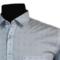 Casa Moda Pure Cotton Vertical Stripe Box Pattern Fashion Shirt