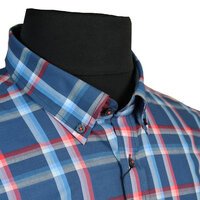Casa Moda Pure Cotton Window Pane Check Buttondown Collar Shirt