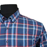 Casa Moda Pure Cotton Window Pane Check Buttondown Collar Shirt