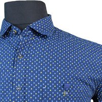 Casa Moda Pure Cotton Mini Multi Diamond Pattern Fashion Shirt