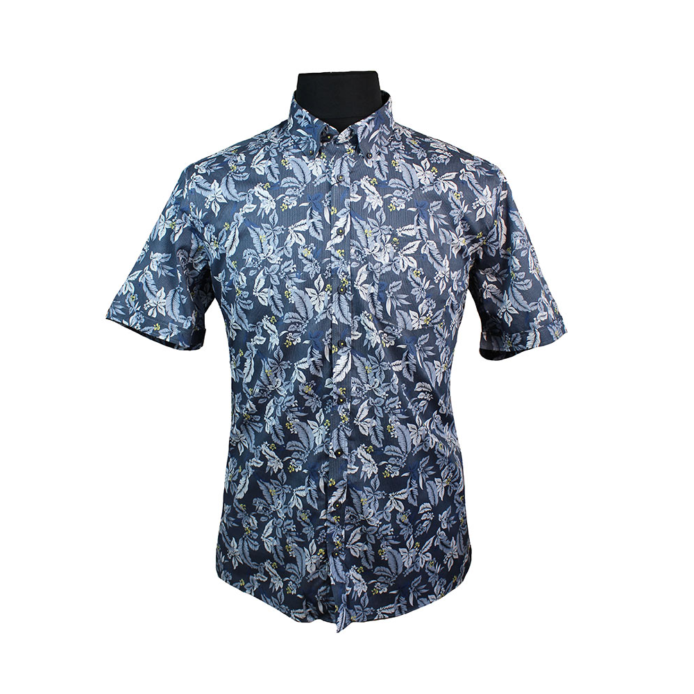 Casa Moda Pure Cotton Floral Pattern Buttondown Collar Shirt