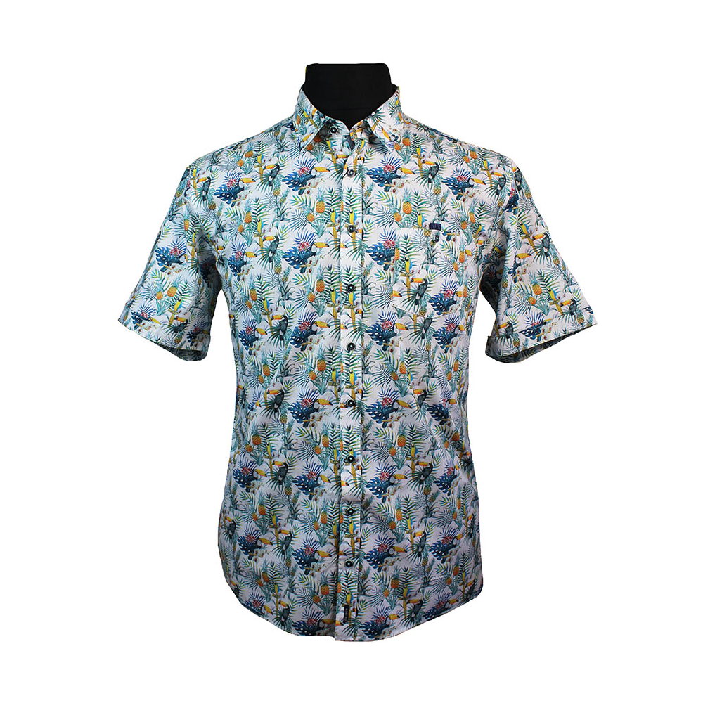 Casa Moda Pure Cotton Island Hawaiian Style Pattern Shirt