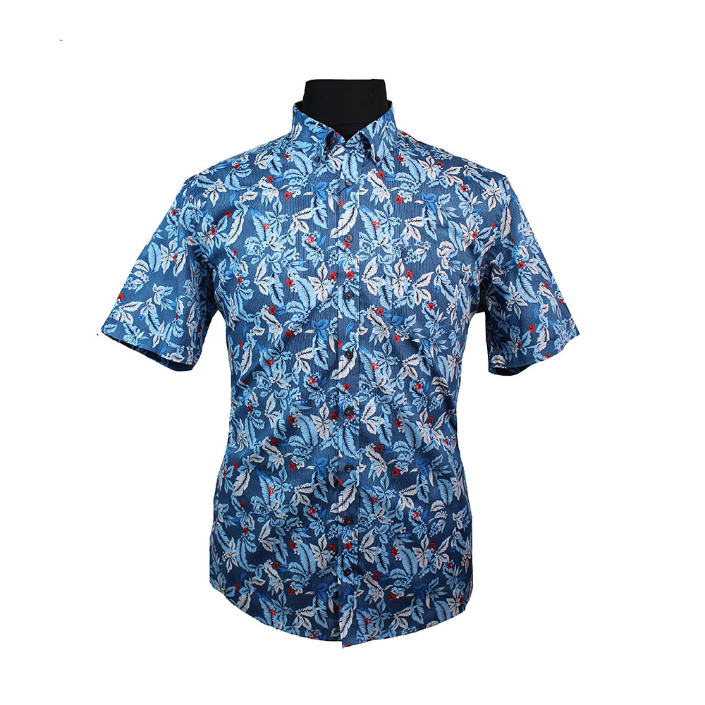 Casa Moda Pure Cotton Floral Pattern Buttondown Collar Shirt