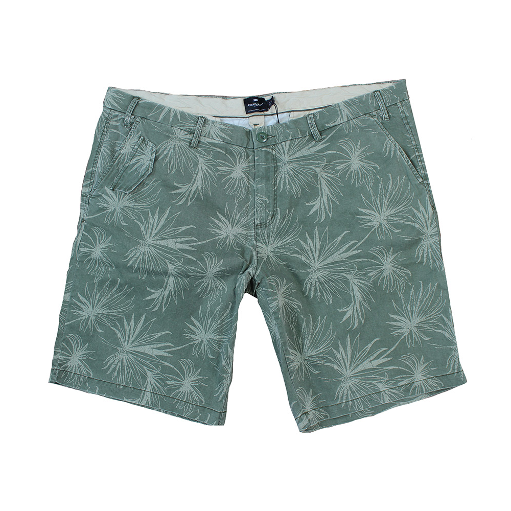 Replika Stretch Cotton Soft Handle Palm Pattern Fashion Short