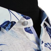 Berlin Pure Linen Leaf Pattern Fashion Shirt