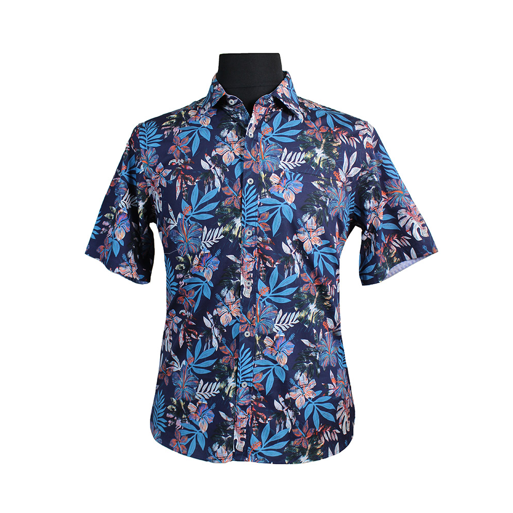 Berlin Hibiscus Print Short Sleeve Shirt