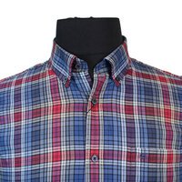Casa Moda Pure Cotton Multi Check Buttondown Collar Shirt