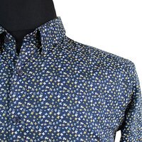 Casa Moda Pure Cotton Mini Flower Pattern Fashion Shirt