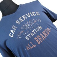 Kitaro 191132 Pure Cotton Service Station Print V Neck Fashion Tee