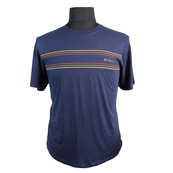 Ben Sherman Organic Cotton Chest Stripe Fashion Tee-shop-by-brands-Beggs Big Mens Clothing - Big Men's fashionable clothing and shoes