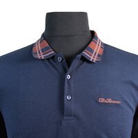 Ben Sherman Pique Cotton Polo with Tartan Pattern Collar