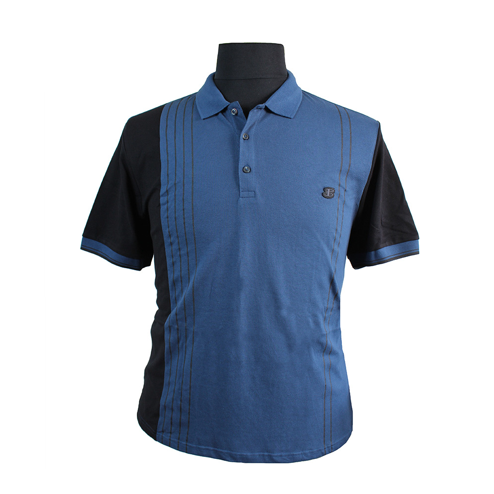 Ben Sherman Organic Cotton Stripe Panel Pattern Polo