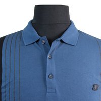 Ben Sherman Organic Cotton Stripe Panel Pattern Polo