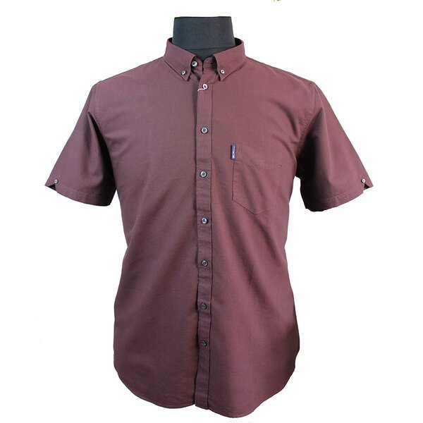 Ben Sherman Organic Cotton Made in Egypt Plain Short Sleeve Shirt-shop-by-brands-Beggs Big Mens Clothing - Big Men's fashionable clothing and shoes