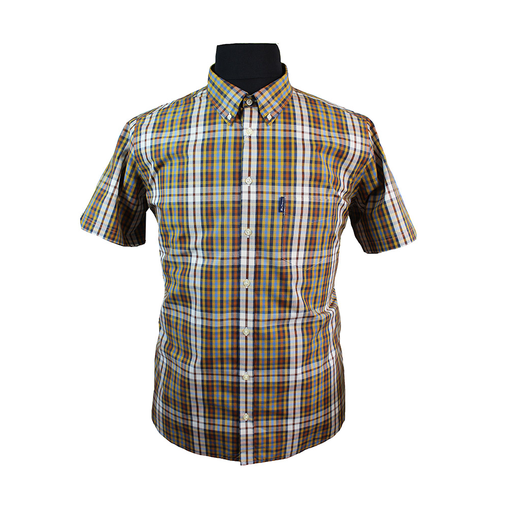 Ben Sherman Pure Cotton Classic Mini Check Buttondown Collar