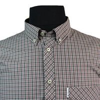 Ben Sherman Cotton Made in Egypt Classic Mini Check Short Sleeve Shirt