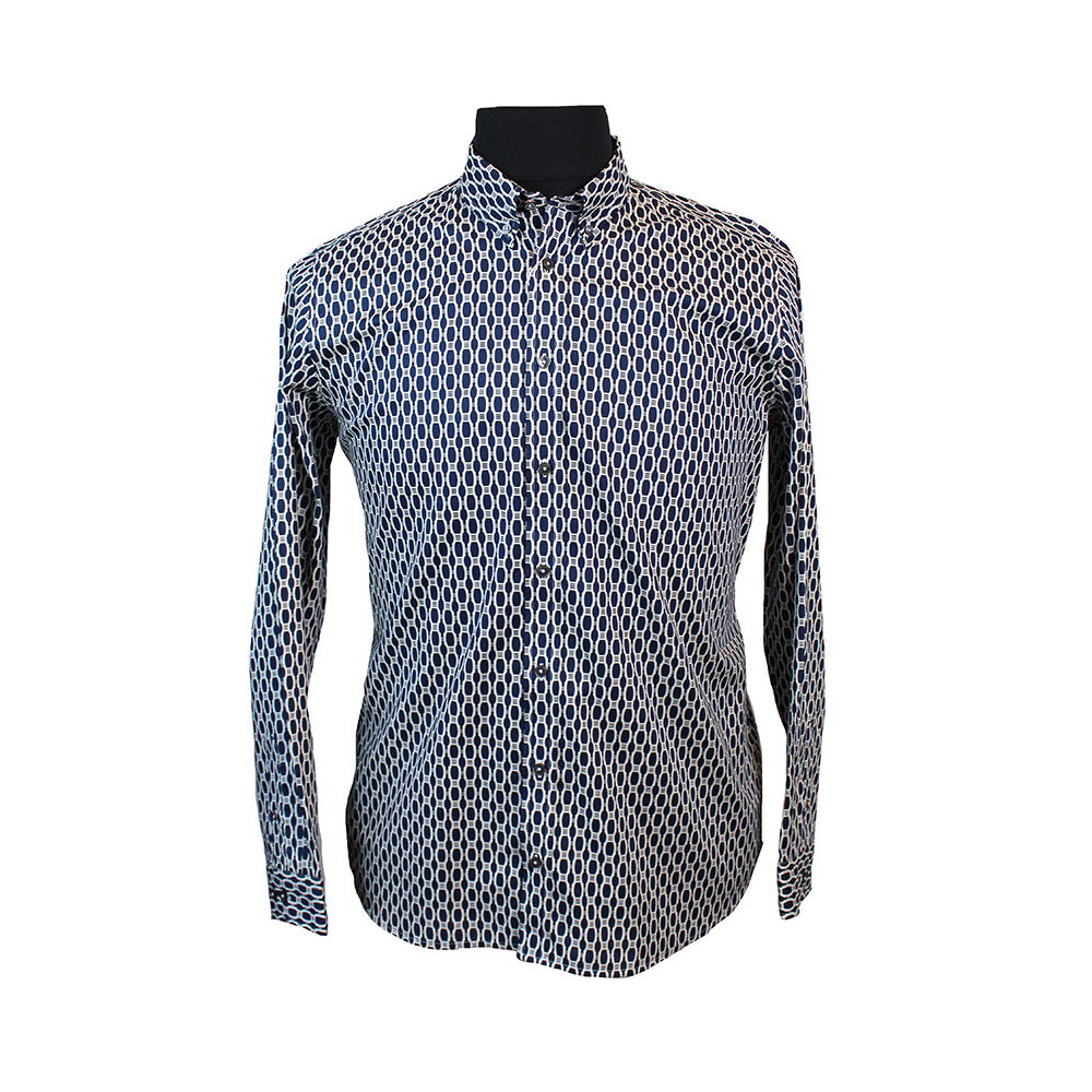 Ben Sherman Pure Cotton Abstract Design with Buttondown Collar