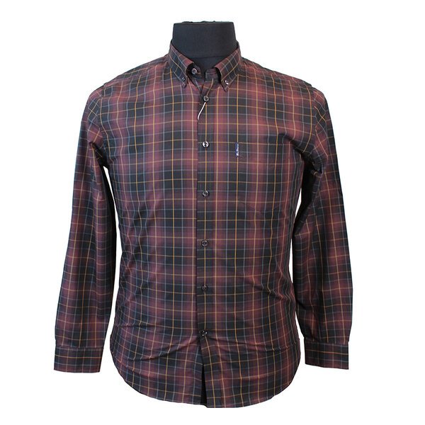 Ben Sherman Cotton Made in Egypt Small Check Buttondown Collar-shop-by-brands-Beggs Big Mens Clothing - Big Men's fashionable clothing and shoes