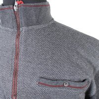 Kam Cotton Mix Quarter Zip Pebbledash Lightweight Sweat