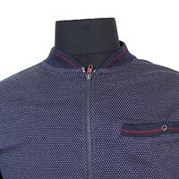 Kam Cotton Mix Full Zip Pebbledash Lightweight Sweat