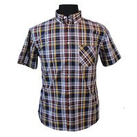 Kam Pure Cotton Multi Check Buttondown Collar SS Shirt