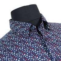 Casa Moda Pure Cotton Mini Flower Pattern Fashion Shirt