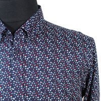 Casa Moda Pure Cotton Mini Flower Pattern Fashion Shirt