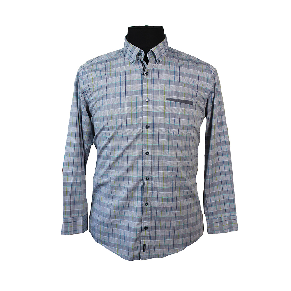 Casa Moda Pure Cotton Multi Pane Check Buttondown Collar Shirt