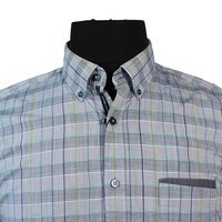 Casa Moda Pure Cotton Multi Pane Check Buttondown Collar Shirt