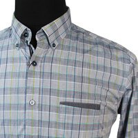 Casa Moda Pure Cotton Multi Pane Check Buttondown Collar Shirt