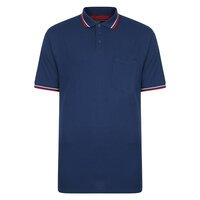 Kam Pure Cotton Pique Weave Classic Colour Tipped Polo