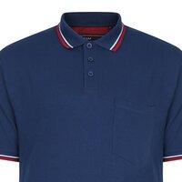 Kam Pure Cotton Pique Weave Classic Colour Tipped Polo