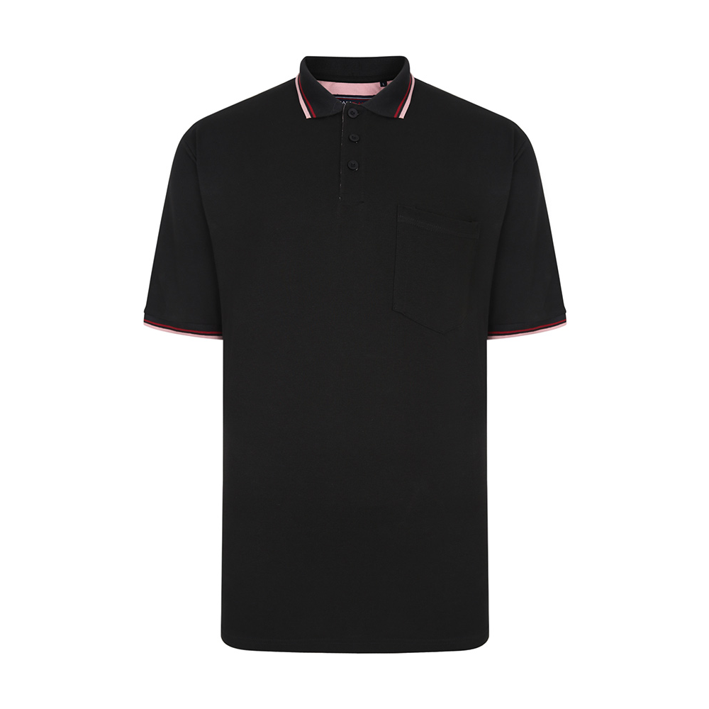 Kam Pure Cotton Pique Weave Classic Colour Tipped Polo